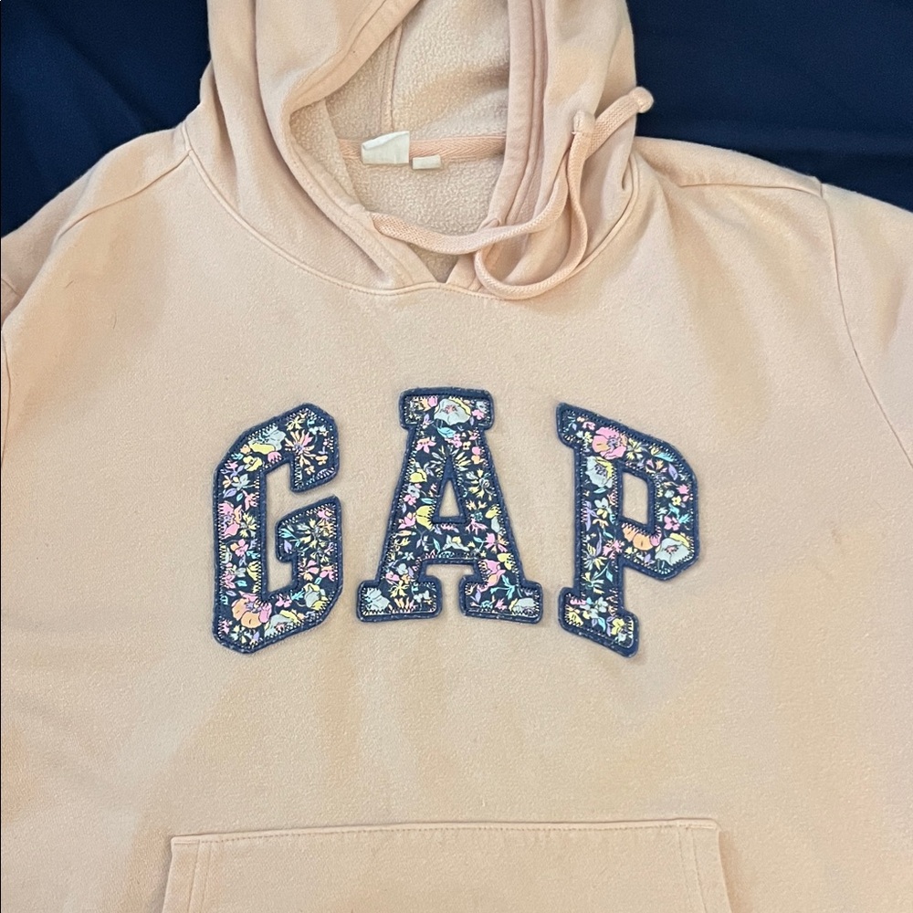 GAP Beige Hoodie with Floral Logo
